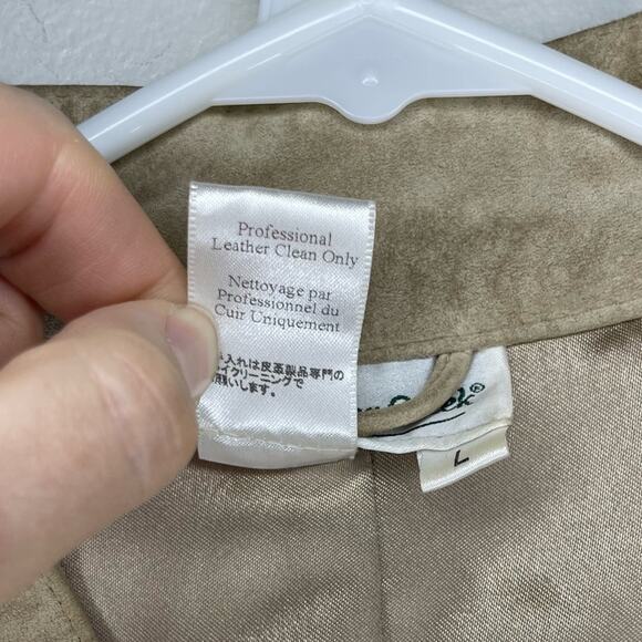 Coldwater Creek Vintage Suede Leather Woven Detail Jacket Size L - Picture 3 of 6